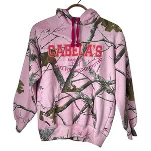 Cabelas RealTree Pink Camo Print Hoodie Sz Small